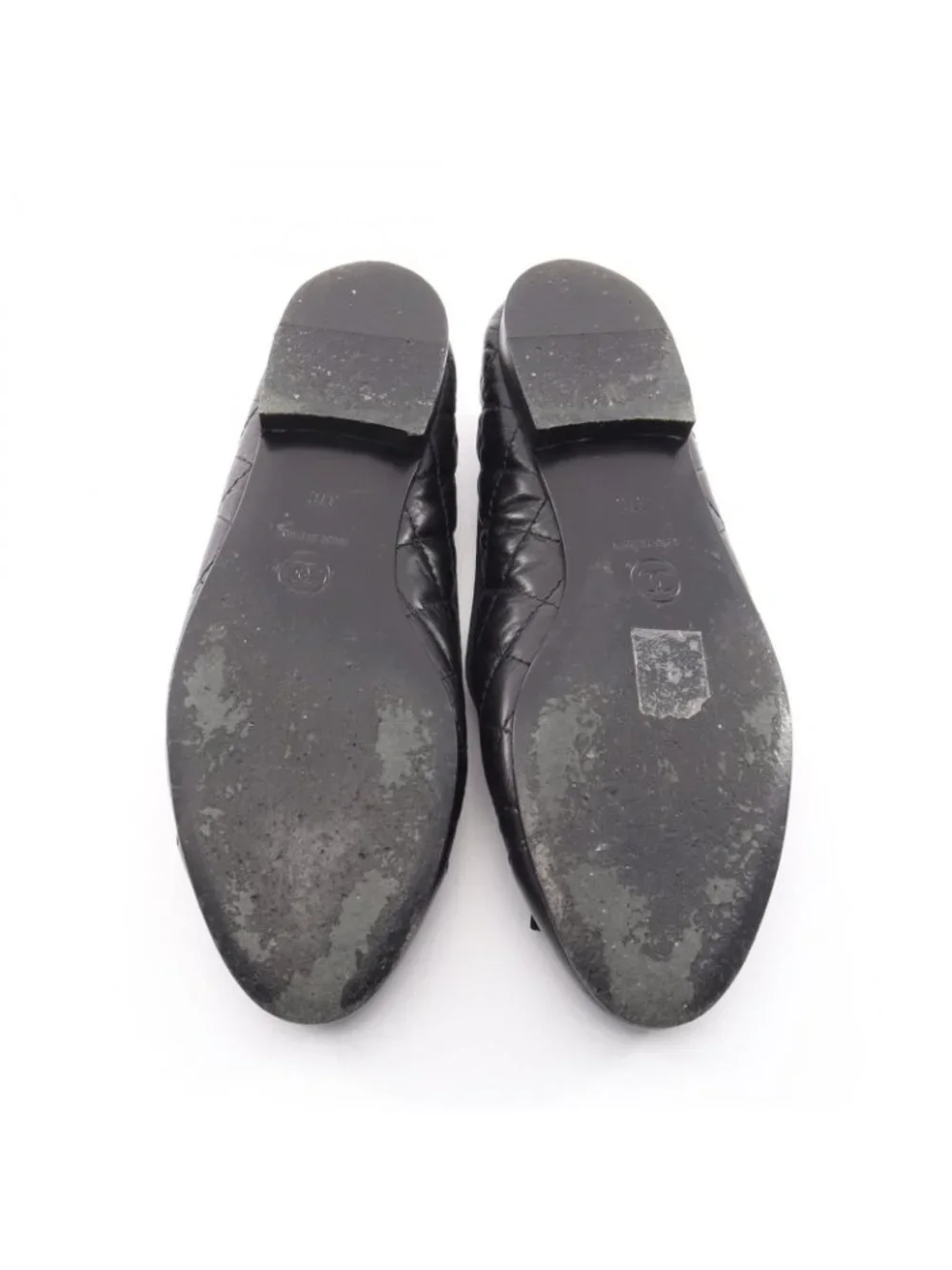 Chanel Pumps Ballerina Quilted CC Logo Leather Ballet Shoes